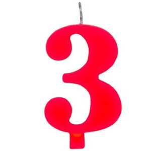 Venta de Vela 3 Roja Chispeante