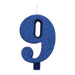 Venta de Vela 9 Azul Glitter