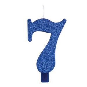 Venta de Vela 7 Azul Glitter
