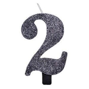Venta de Vela 2 Negra Glitter