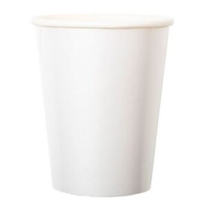Venta de Vasos Blancos Satín Perlados cartón (8 unidades)