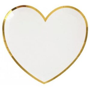 Venta de Platos Corazón Blanco Puntos Elegantes cartón 22cm (10 unidades)