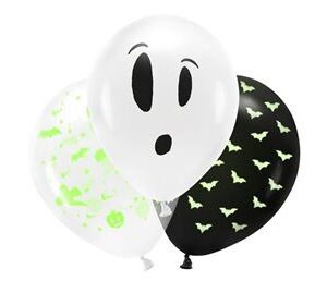 Venta de Globos Halloween UV Mix látex 27cm (3uds)