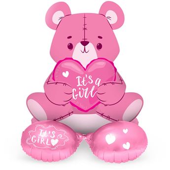 Venta de Globo Osito Es una Niña con Base (61cm)