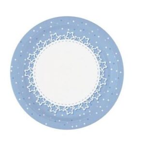 Venta de Platos Azul con Blanco Estrellas cartón 23cm (8)