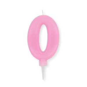 Venta de Vela 0 Rosa Pastel (10cm)