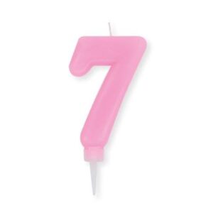 Venta de Vela 7 Rosa Pastel (10cm)