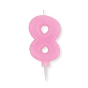 Venta de Vela 8 Rosa Pastel (10cm)