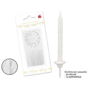 Venta de Velas Blancas Purpurina (24)