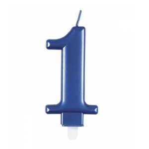 Venta de Vela 1 Azul Metalizada Cumpleaños