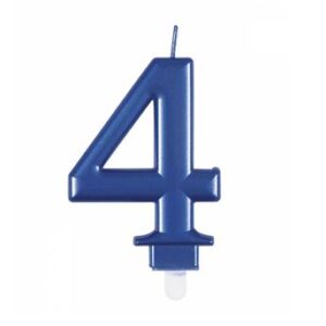 Venta de Vela 4 Azul Metalizada Cumpleaños