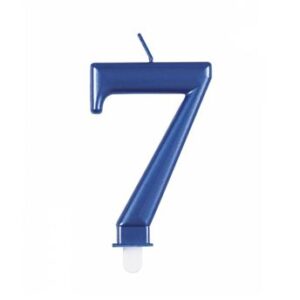 Venta de Vela 7 Azul Metalizada Cumpleaños