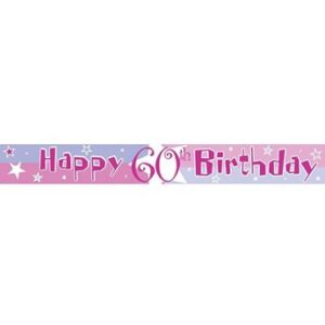 Venta de Banner Happy 60th Birthday Plástico (3m)