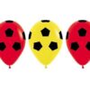 Venta de Globos Fútbol Balón Amarillo y Rojo Látex (12 unidades)