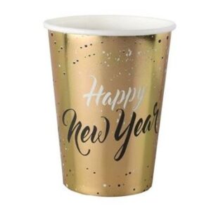 Venta de Vasos Año Nuevo Golden cartón (10 unidades)