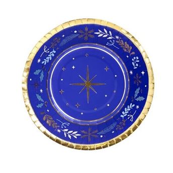 Venta de Bol Feliz Navidad Azul Noche cartón 18cm (6 unidades)