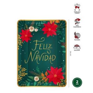 Venta de Bandeja Navideña Feliz Navidad cartón (2 uds.)