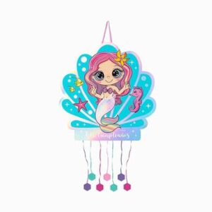 Venta de Piñata Sirena Feliz Cumpleaños Iridiscente cartón (44cm)