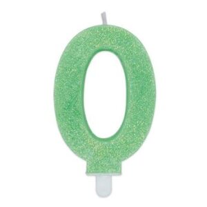 Venta de Vela 0 Verde Glitter