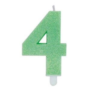 Venta de Vela 4 Verde Glitter
