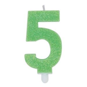 Venta de Vela 5 Verde Glitter