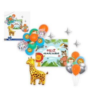 Venta de Set Decorado Animales Cumpleaños Infantil (20 globos)