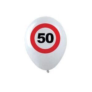 Venta de Globos 50 Años Señal de Trafico Látex (12 unidades)