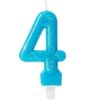 Venta de Vela Número 4 Azul Glitter (7,5cm)