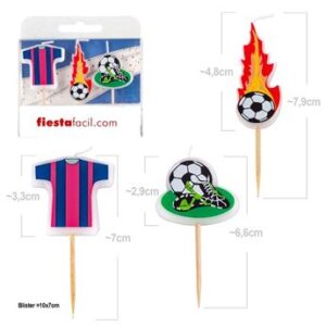 Venta de Velas Fútbol Camiseta Barcelona (3 unidades)