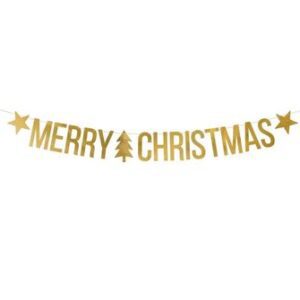 Venta de Banner Feliz Navidad Dorado Elegante (150cm)