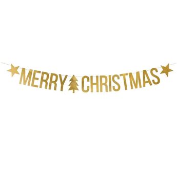 Venta de Banner Feliz Navidad Dorado Elegante (150cm)