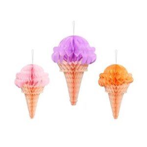 Venta de Decoración Colgante Helados Mix papel (3 unidades)