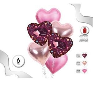 Venta de Globos Feliz Día Mamá Corazones (6uds)