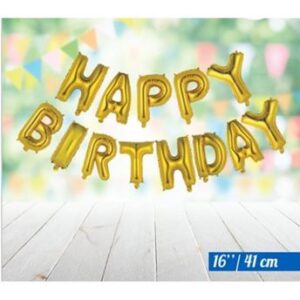Venta de Globos Happy Birthday Dorados Set