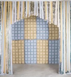 Venta de Fondo Globos Beige y Azul Cuadrados Foil (110cm x 55cm)