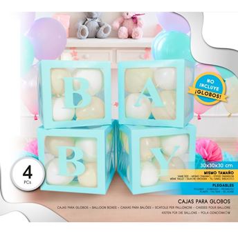 Venta de Cajas Decorativas BABY Azul para Globos (4 unidades)
