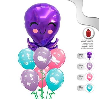 Venta de Globos Mundo Marino con Pulpo (7 unidades)