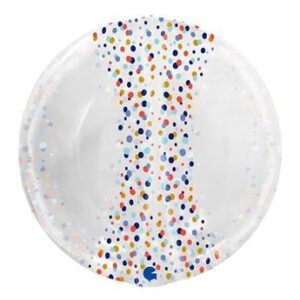 Venta de Globo Burbuja Transparente Confeti NO VALVULA 48cm (5 unidades)