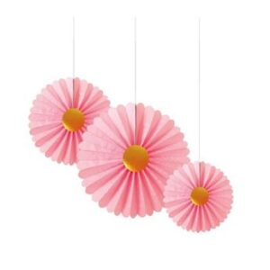 Venta de Rosetones Rosa Claro y Dorado (3 unidades)