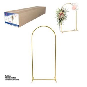 Venta de Estructura Metálica para Arco de Globos Medio Punto – Decoración de Fiestas y Eventos (150cm x 65cm)
