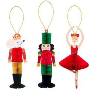 Venta de Adorno Navideño Vintage Cascanueces Bailarina y Soldado 14cm (3 unidades)