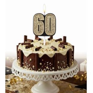 Venta de Vela Número 60 con Purpurina Dorada (5,5cm)