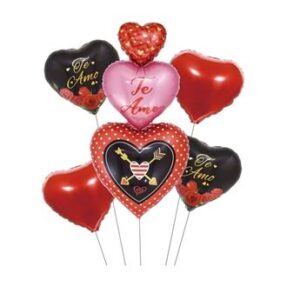 Venta de Bouquet Globos Te Amo Corazones (5uds)