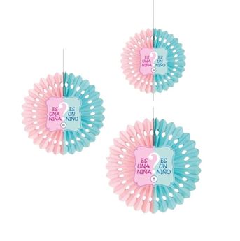 Venta de Abanicos Decorados Revelación de Género (Pack 3)