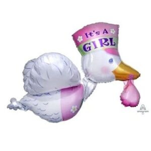 Venta de Globo Cigüeña Rosa It’s a Girl (81cm x 58cm)