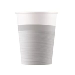 Venta de Vasos Plateados Veteados cartón (8 unidades)