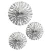Venta de Decorados Abanico Plata Metalizado papel (3 unidades)