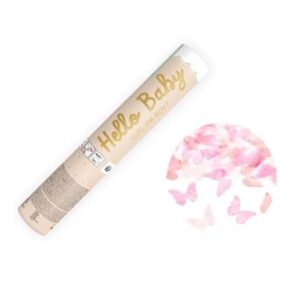Venta de Cañón de Confeti Mariposas Rosas (20cm)
